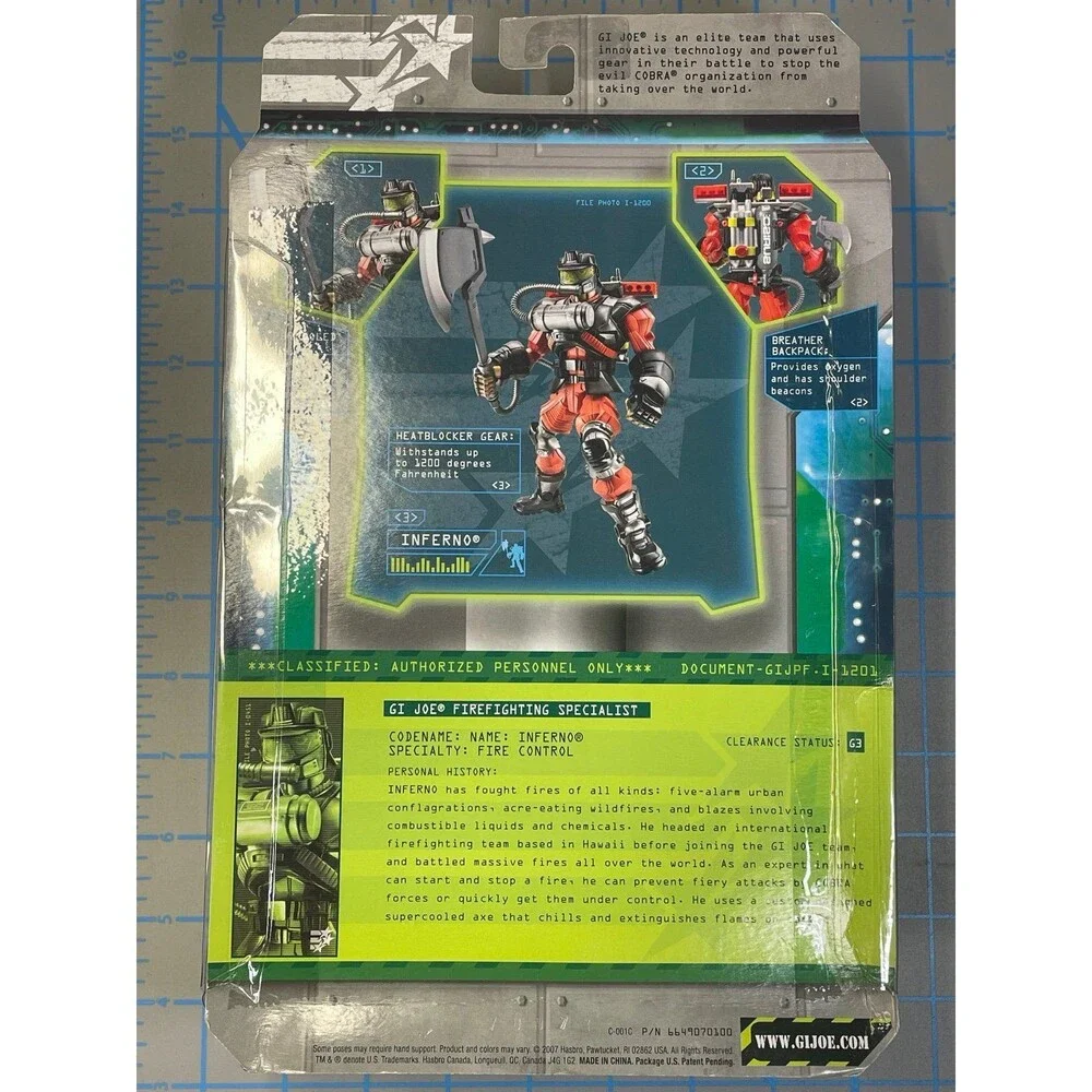 G.I. Joe Inferno Firefighting Specialist Figure Real American Hero 2007 GI Sigma